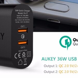 Cargador Pared Aukey Quick Charge 2.0 Doble